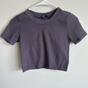 Ribbed purple crop top